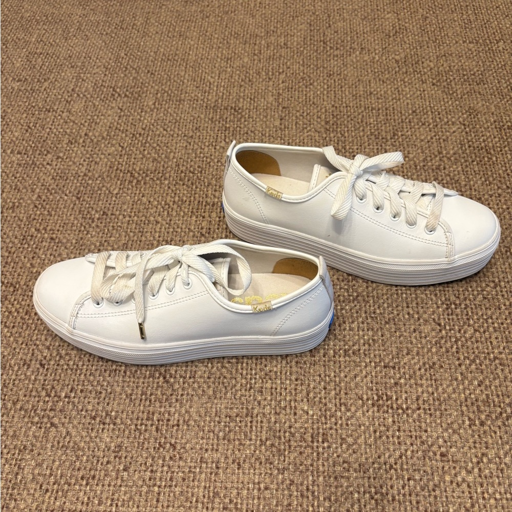 Keds Triple Up Leather Sneakers in White - Picture 6 of 9